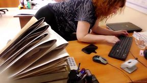 BBW peeing and fucking in the office
