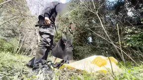 Outdoor loving couple gets caught by an exhibitionist wife