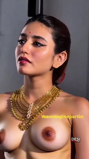 Slim blonde Bollywood actress poses professionally with her tits out
