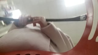 blonde almost naked shopping public upskirt