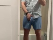 Jerking off in the mirror then covering it with cum