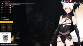 Femboy VTuber gets his cock teased raw while gaming