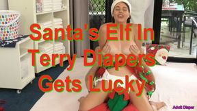 Santa's Elf In Terry Diapers Gets Lucky