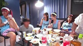 University basketball babes Yumi and Karen go wild in a steamy leaked orgy after a