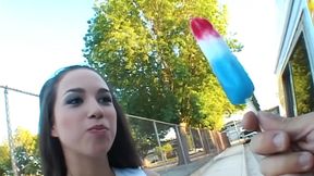 courtney james blowjob and facial from ice cream man