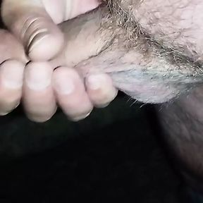 Jerking and Squeezing My Old and Small Balls Till Orgasm.