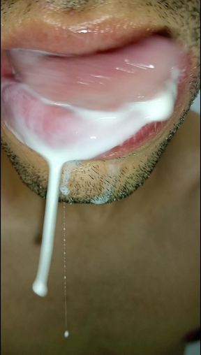 Cum in My Mouth, Play with Your Cum, and Swallow It, Sexy, Femboy, Trans, Gay Naughty, Tongue, Sloopy, Six Pack, Fitness Teen