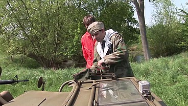 Alexis Silver And Carmel Moore Bend Over For Dick Right On The War Tank