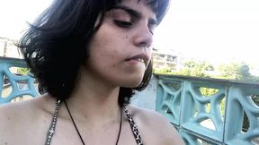Sabrina sucks big dick on the balcony
