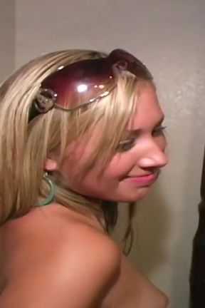Hot blonde gives us a private pussy show