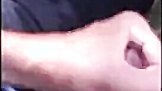 Exhibitionist Demonstrates Homeless Dude and Gets Hand-job Outdoors