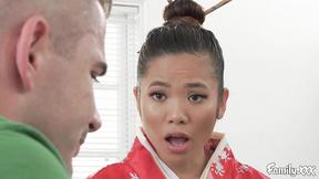 ”Asian hottie Vina Sky rides Nathan Bronson's big hard dick”