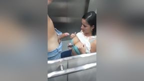 kaori7dominick 2 for 1 ( sex in elevator, blowjob and swallow )