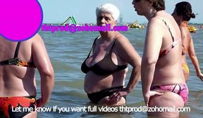 Big Tits Chubby Granny and Mature Beach Candid