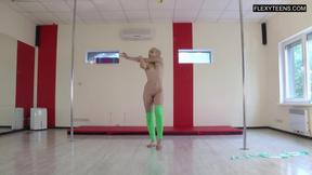 ”Teen hot gymnast absolutely nude in front of the camera!”