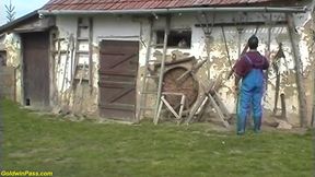 Farmer grandma rough outdoor fucked