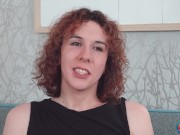 GROOBYGIRLS - Sexy redhead in black lingerie masturbates her hard cock
