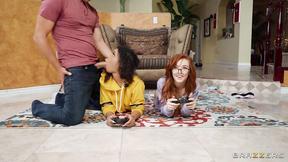 ”BRAZZERS: Gamer Hottie Threesome Action - Starring Jeni Angel & Madi Collins”