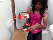 Cute TS Femboy Trap Unboxing 3D Printer in Leotard + Leggings! Nerd Tgirl Lycra Spandex Tech Geek