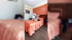 Chubby teen gives old perv rimming and begs to fuck her bush