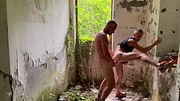 A man roughly fucks a guy who distracted him from a secluded masturbation at a construction site.