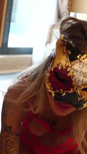 Beautiful Kitty Monika fox gives a blowjob