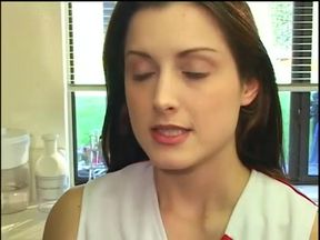 Hot cheerleader sucking dick in kitchen