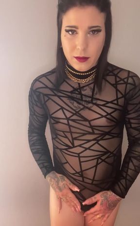 Oops, he got so hard he came out of his panties