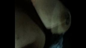 Naughty wife shows off her big tits in public