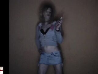 slender Hardstyle transsexual dances on project estrogen