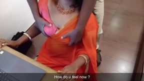 Wife Fucks Manager in Office Transparent Saree