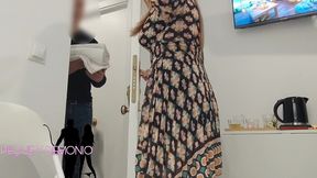 she provoked the receptionist of a hotel in madrid and when he comes up to give me the towels he can t resist this milf
