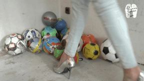Soccer balls under metal Heels 5