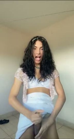 Latin teen skirt cum