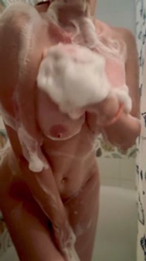 soft skin boobs in shower