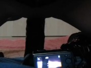 Zicken pussy squirt riding on big Black Dildo