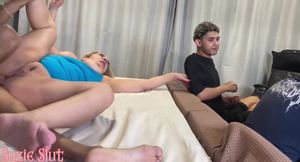 Naughty MILF Fucks Young Friend to Tease Her Stepson While Cuckold Husband Watches Cup Game