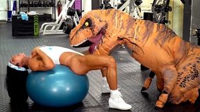 hot milf stepmom fucked by trex in real gym sex