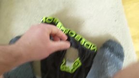 Gay muscle otter tragie wanks trapped in lockdown swaps undies with aussie tradie big cut cock