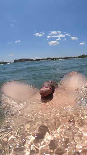 I cum just for the pleasure of feeling free, naked on a public beach   Clip 1