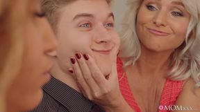 Blonde MILF 3way sex video