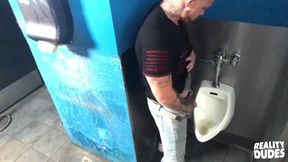 REALITY DUDES - Public Bathroom Tension: Gage Unkut Fucks A Stud And Bathes His Ass In Cum