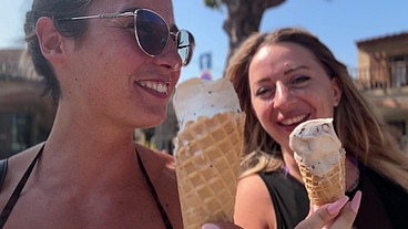 Cumswapping and Double Blowjob for Two French Hot Babes