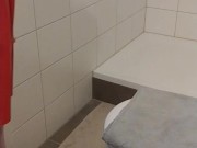 Dressing in red latex hooded swing dress and black rubber stockings wetsuiterest