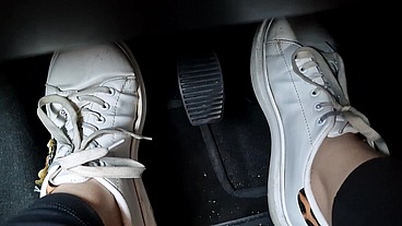 White sneakers hit the pedals like never before