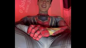Jakipz Strokes His Massive Cock In Super Hero Costumes Before Shooting A Huge Load