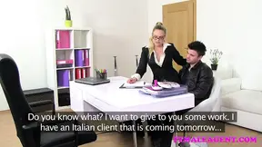 Sexy MILF fixes studs broken heart with her tongue
