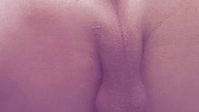 pink dildo all the way in my ass, fisting and belly bulge