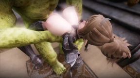 Big Breasts Elf Mama Oak Defeat by Ugly Cosplay Orc Seeding Sex 3D Hentai NSFW Part 10