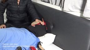 JENIFER LYN ORDERING MALE SLAVE SNIFF AND LICK HER SANDALS